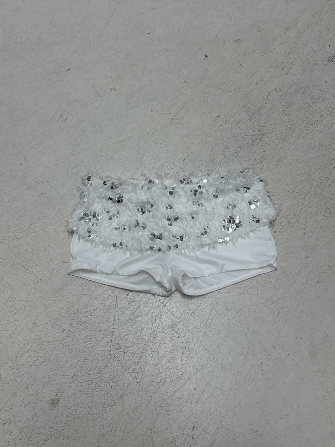 Damen Spitzen-Crop-Top mit glitzernden Pailletten Drune