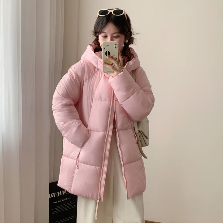 Damen Übergroße Pufferjacke mit Kapuze und praktischen Eingrifftaschen Drune