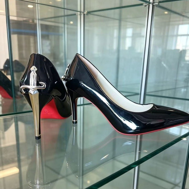 Damen Lackleder Stiletto Pumps Drune