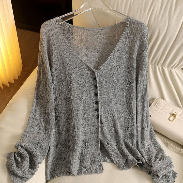 Damen Eleganter V-Ausschnitt Pullover Drune