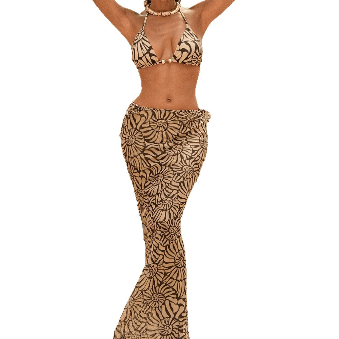 Damen Strand-Bikini-Set mit hochwertigem gehäkeltem Rock Drune