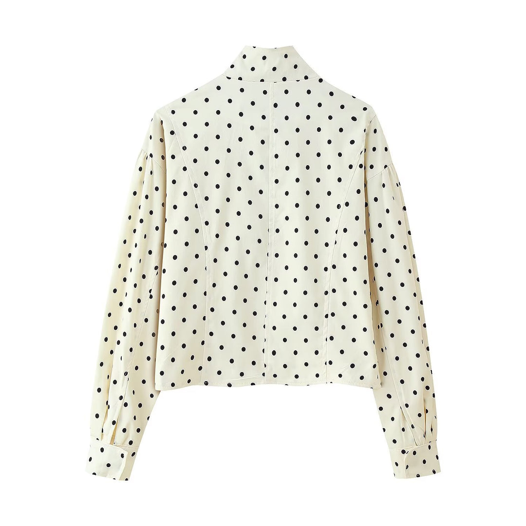 Damen cropped Steppjacke mit modernem Polka-Dots-Design Drune