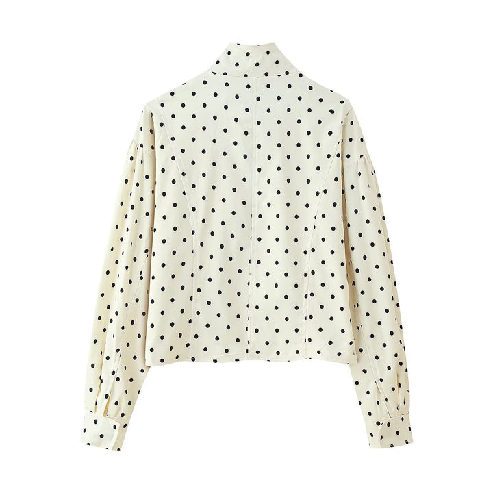 Damen cropped Steppjacke mit modernem Polka-Dots-Design Drune