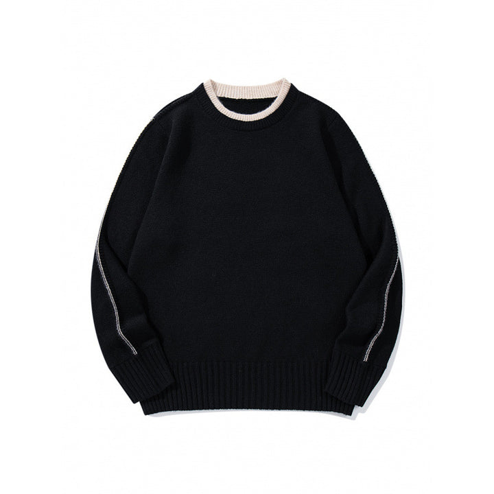 Unisex Weicher Mélange-Rundhalspullover aus Bio-Baumwollmix mit Boxy‑Fit und breiten Rippbündchen Drune