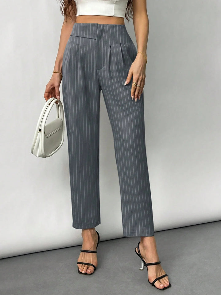 Damen Elegante und modische Anzughose mit Streifen Drune