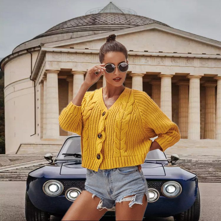 Damen Großer Strickpullover Drune
