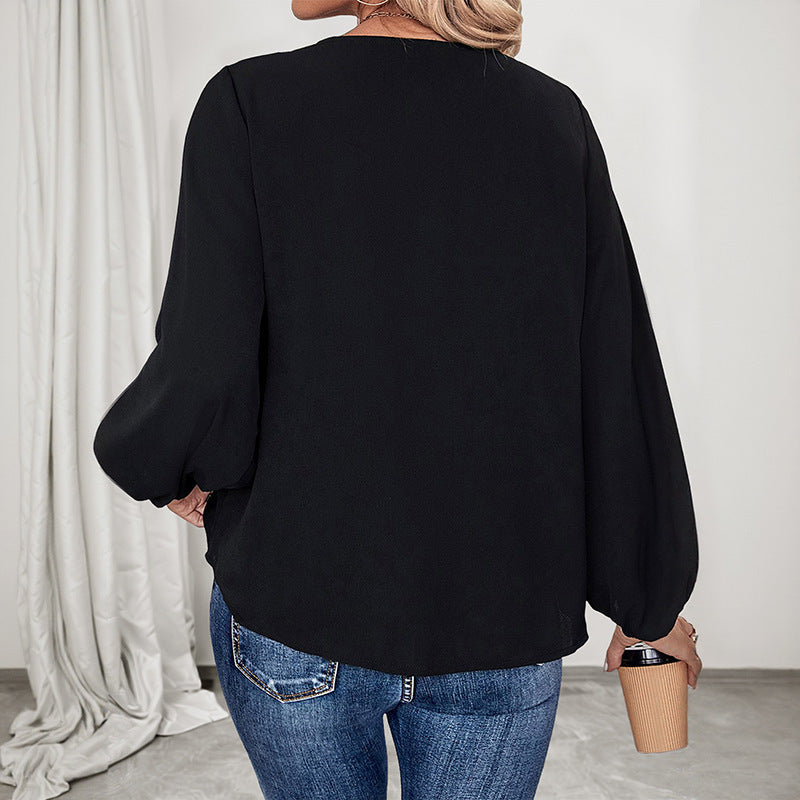 Damen Elegante Bluse mit Leo-Details Drune