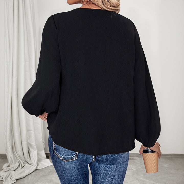 Damen Elegante Bluse mit Leo-Details Drune