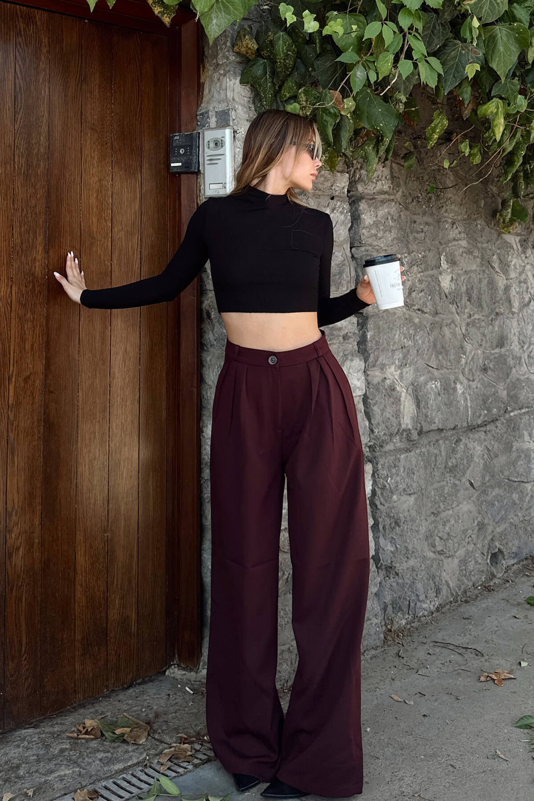 Damen Elegantes und bequemes Oberteil mit hoch geschnittenen Hosen Drune