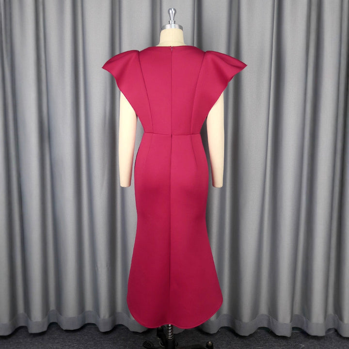 Damen Elegantes Etuikleid mit voluminösen Ärmeln Drune