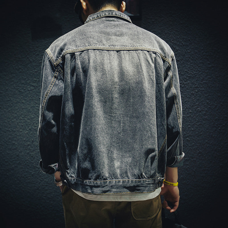 Herren Lässige Denim Jacke mit praktischen Taschen Drune
