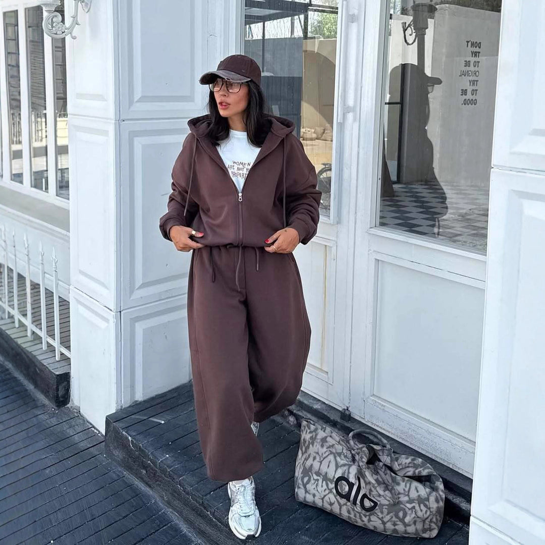 Damen Fleece-Jumpsuit mit Zipper und praktischen Taschen Drune