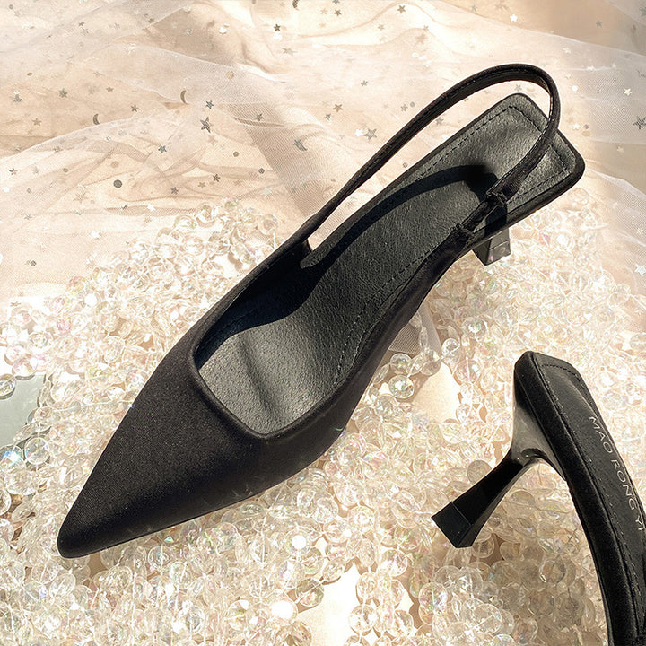 Damen Elegante Spitz-Absatz Slingback Schuhe Drune