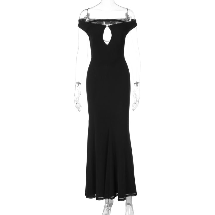 Damen Elegantes Wickelkleid mit Off-Shoulder Design und geschlitztem Rücken Drune