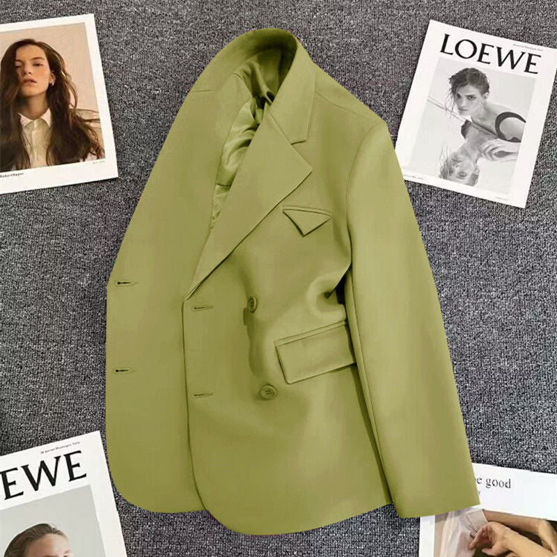 Damen eleganter, taillierter Doppelreiher-Blazer mit kreativem Schnitt Drune