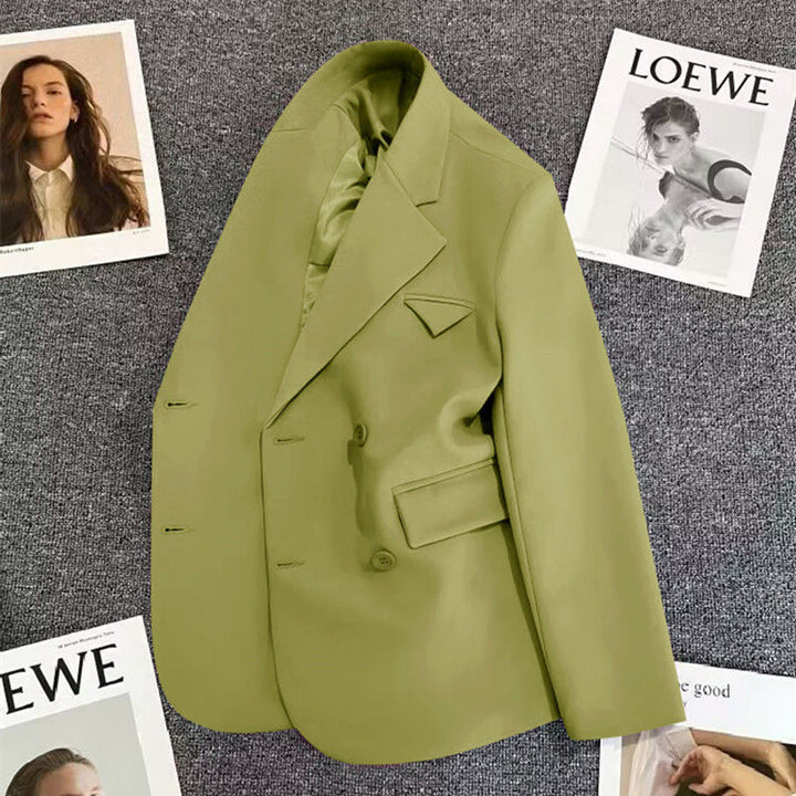 Damen eleganter, taillierter Doppelreiher-Blazer mit kreativem Schnitt Drune