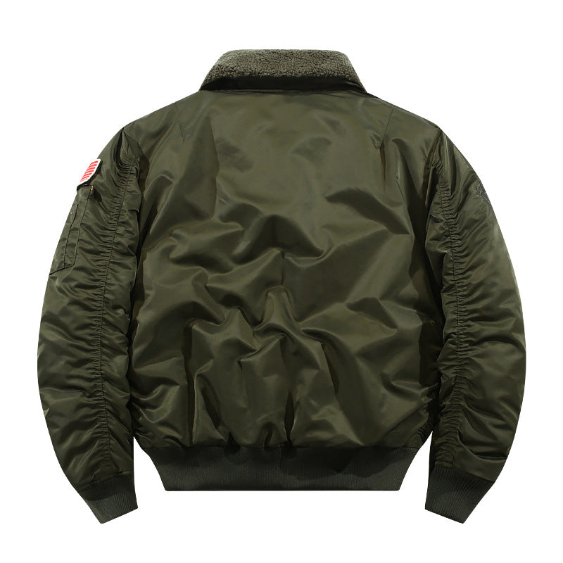 Herren Fliegerjacke mit Sherpa-Kragen und multifunktionalen Taschen Drune