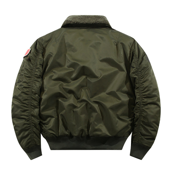 Herren Fliegerjacke mit Sherpa-Kragen und multifunktionalen Taschen Drune