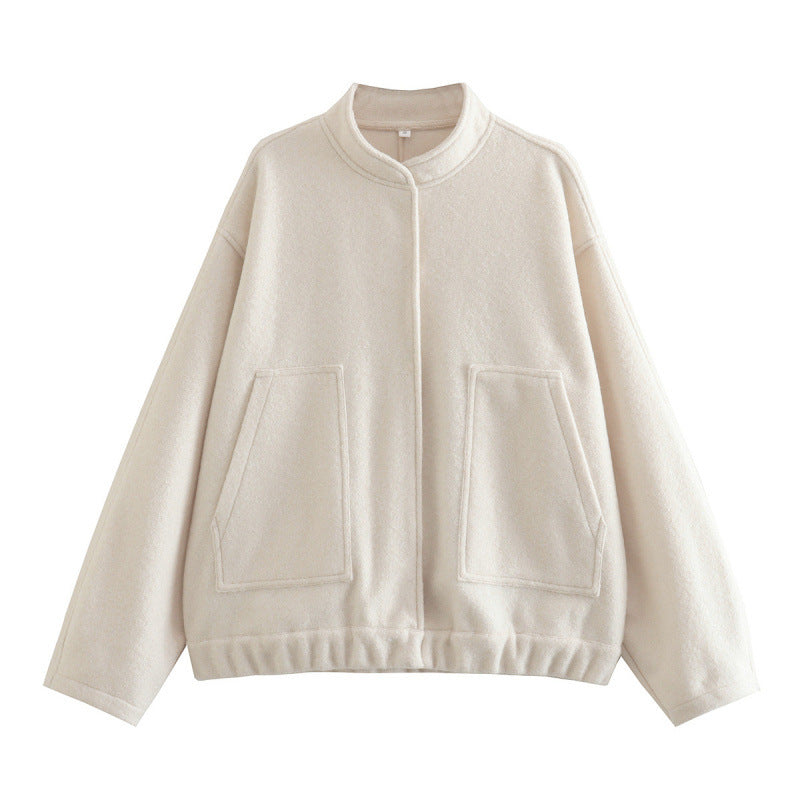 Damen coole Oversize-Jacke aus weichem Wollmix Drune