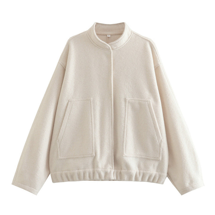 Damen coole Oversize-Jacke aus weichem Wollmix Drune
