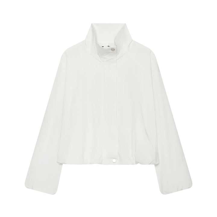 Damen Cropped Funktionsblouson mit Funnelkragen und verdeckter Druckknopfleiste Drune