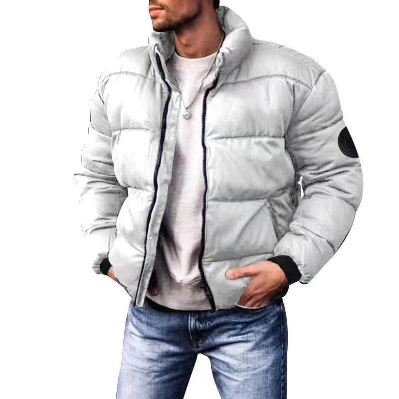 Herren nan wattierte Steppjacke mit hohem Stehkragen, Thermofüllung und elastischen Bündchen Drune