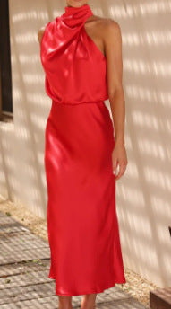 Damen Maxikleid mit Wickeloberteil Drune
