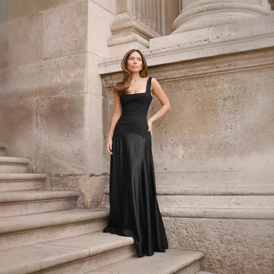 Damen Elegantes Maxikleid mit taillierter Passform und fließendem Rock Drune