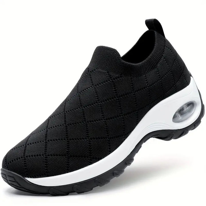 Damen Slip-On Strick-Sneaker mit Luftkissen und dämpfender Plateausohle Drune
