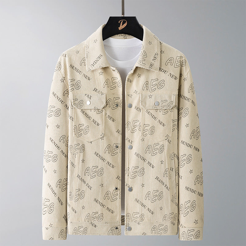 Herren Lässige Cordjacke mit praktischem Druck Drune