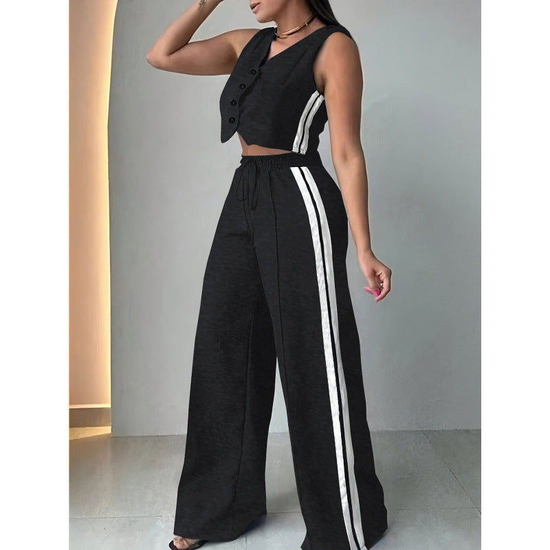 Damen Zweiteiliges Sport-Outfit mit weitem Schnitt und elastischem Bund Drune