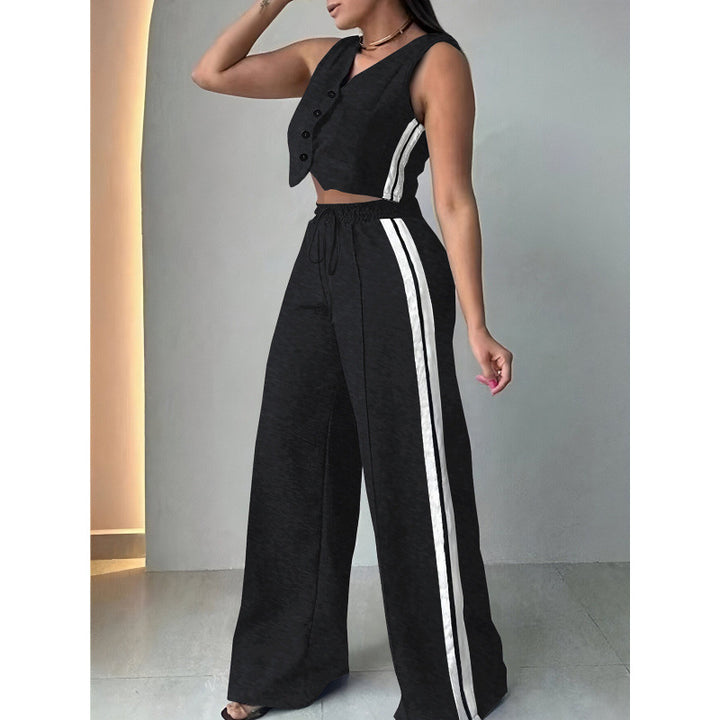 Damen Zweiteiliges Sport-Outfit mit weitem Schnitt und elastischem Bund Drune
