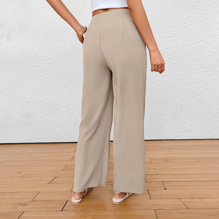 Damen Weit geschnittene Stoffhose mit eleganten Falten Drune