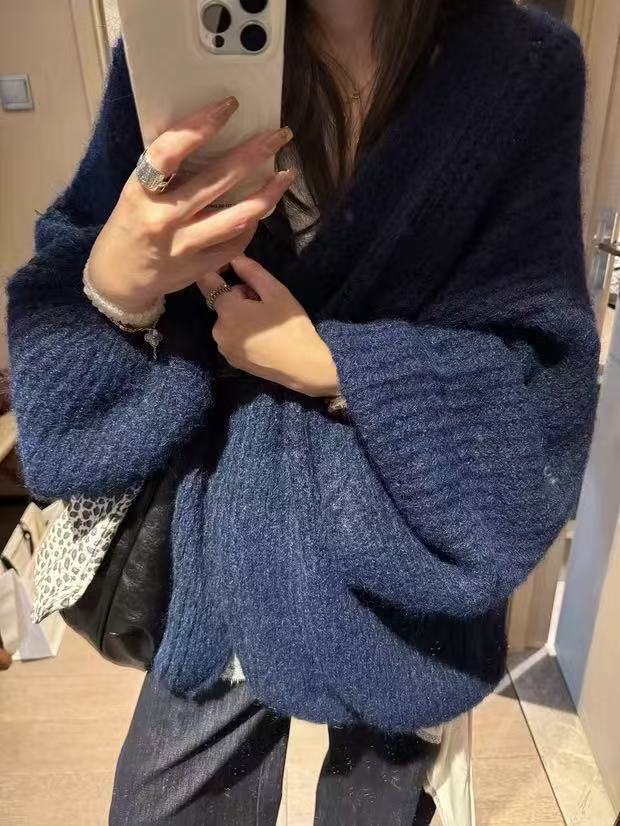 Damen Komfortabler Strick-Cardigan mit weitem Schnitt Drune