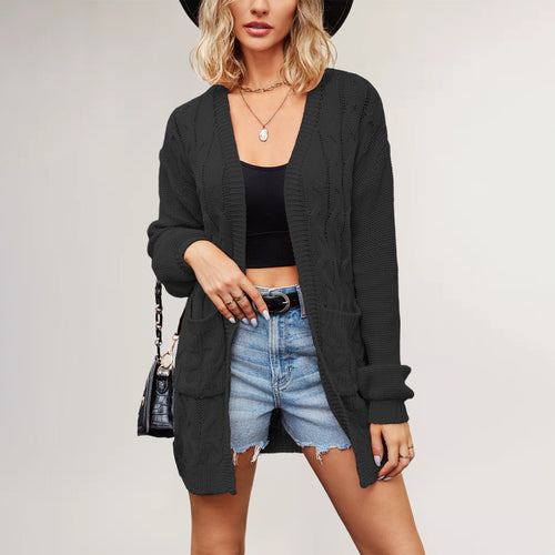 Damen Strickjacke mit Kabelmuster Drune