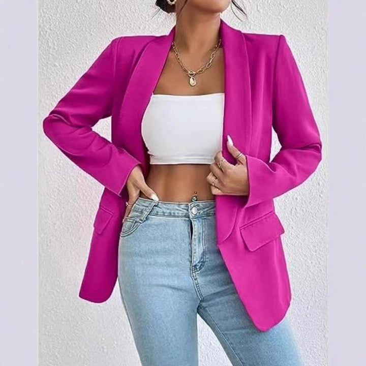 Damen Longline-Oversize-Blazer mit Schalkragen und Pattentaschen Drune