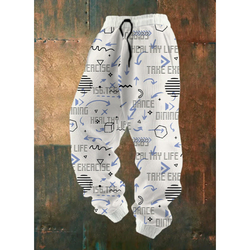Damen Bequeme Freizeithose mit kreativem Druck Drune