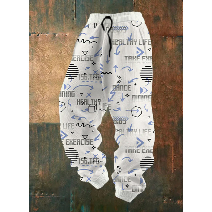 Damen Bequeme Freizeithose mit kreativem Druck Drune