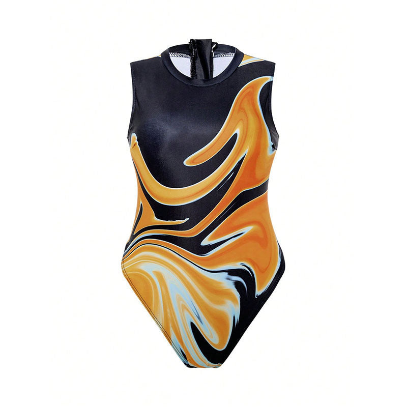 Damen Einteiler Badeanzug mit sportlichem Design Drune