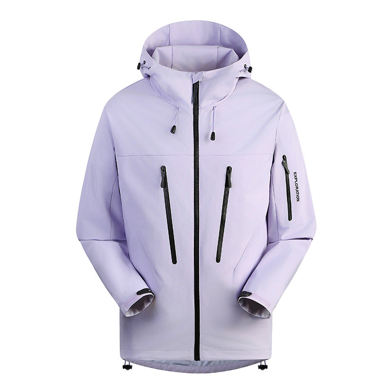 Herren Dreilagige atmungsaktive Hardshell-Outdoorjacke mit Kapuze und verschweißten Nähten Drune