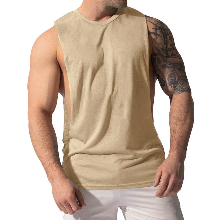 Herren nan Muskelshirt mit extra tiefen Armöffnungen und atmungsaktivem Baumwollmix Drune