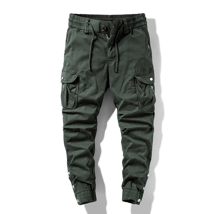 Herren Cargo-Joggerhose im Utility-Look mit elastischem Bund, Mehrfach-Taschen und gerippten Beinabschlüssen Drune