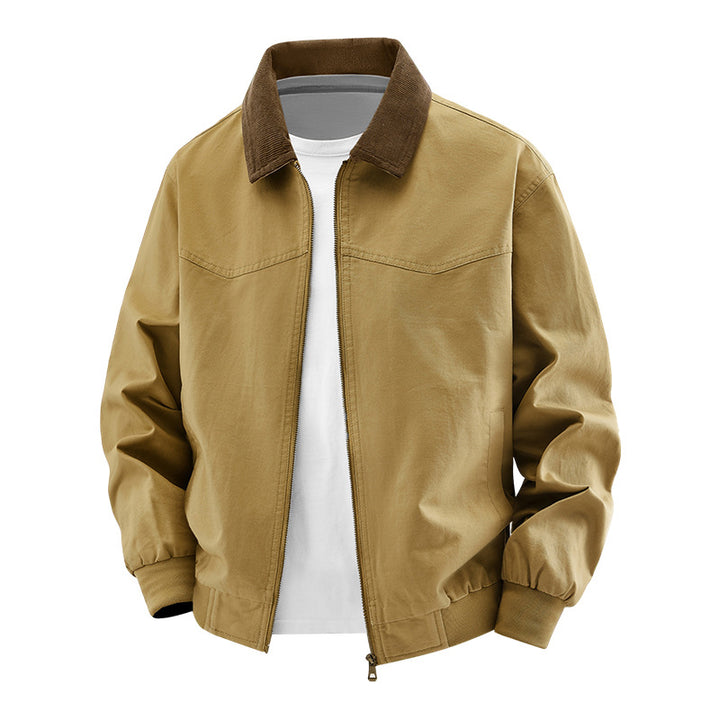 Herren Stilvolle Bomberjacke mit Cordkragen Drune