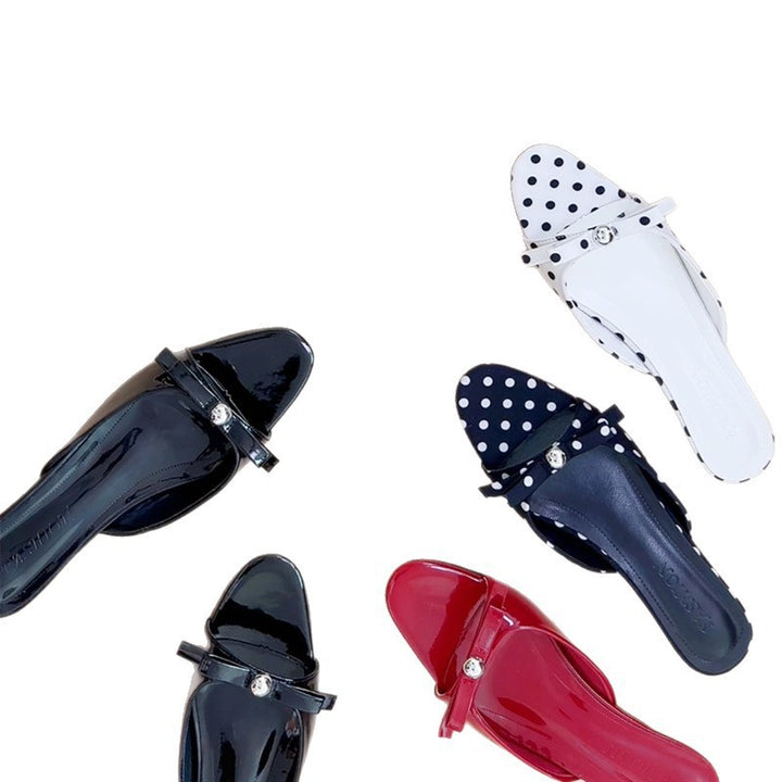 Damen Open-Toe Slide Mules mit Schleifendetail Drune