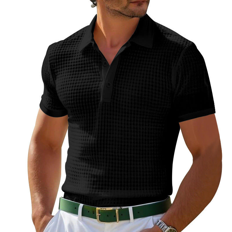 Herren nan Poloshirt mit Strukturstrick und schmalem Schnitt Drune