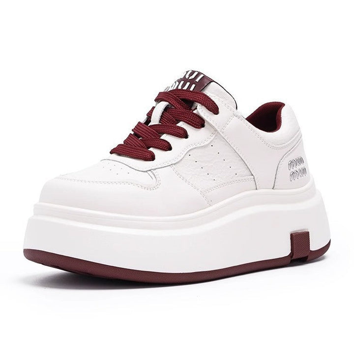 Damen Chunky Sneaker mit hoher Plattform und atmungsaktiver Obermaterialstruktur Drune