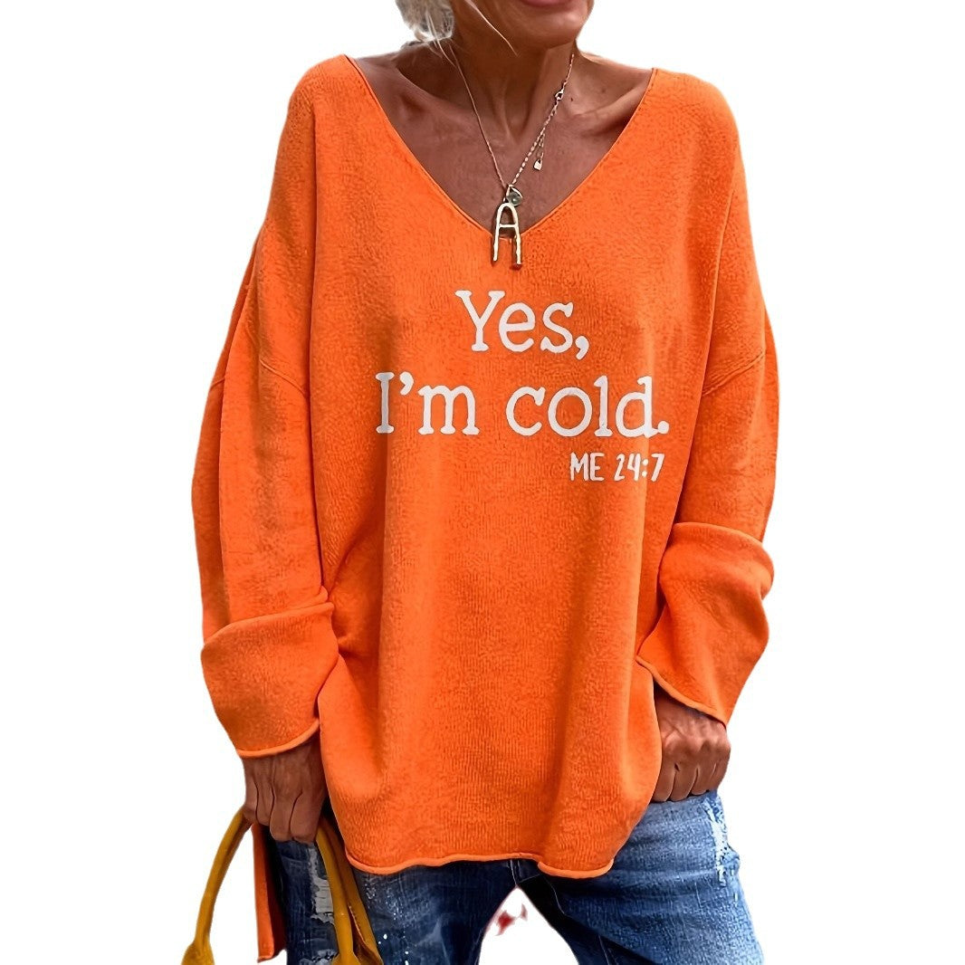 Damen Oversized V-Ausschnitt Graphic Sweatshirt Drune