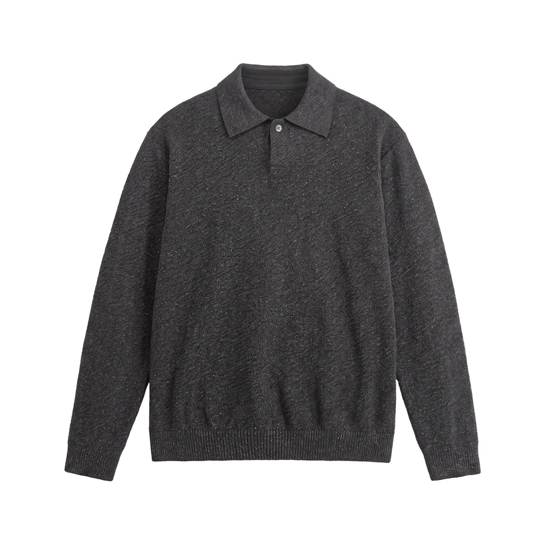 Herren Strick-Poloshirt mit strukturiertem Garn und relaxed Fit Drune