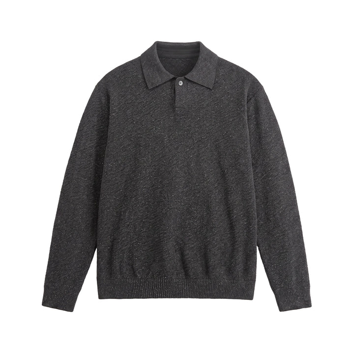 Herren Strick-Poloshirt mit strukturiertem Garn und relaxed Fit Drune