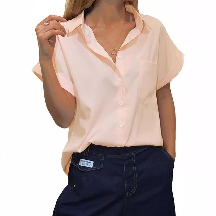 Damen elegant geschnittene Kurzarmbluse Drune